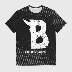 Мужская футболка 3D Beastars с потертостями на темном фоне