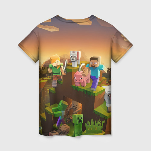 Женская футболка 3D Юлия Minecraft, цвет 3D печать - фото 2