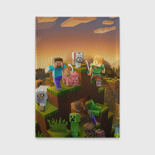 Обложка для автодокументов Юрий Minecraft, цвет зеленый - фото 2