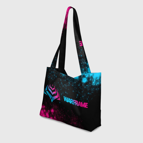 Пляжная сумка 3D Warframe - neon gradient: надпись и символ - фото 3