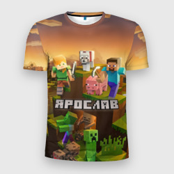 Мужская футболка 3D Slim Ярослав Minecraft
