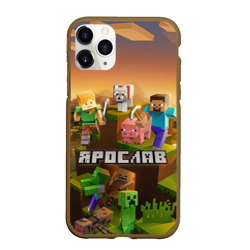 Чехол для iPhone 11 Pro Max матовый Ярослав Minecraft