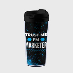 Термокружка-непроливайка Trust me I'm marketer Dark