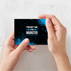 Поздравительная открытка Trust me I'm marketer dark - фото 2