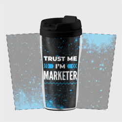 Термокружка-непроливайка Trust me I'm marketer dark - фото 2