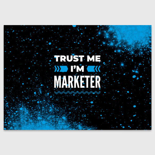 Поздравительная открытка Trust me I'm marketer Dark, цвет белый