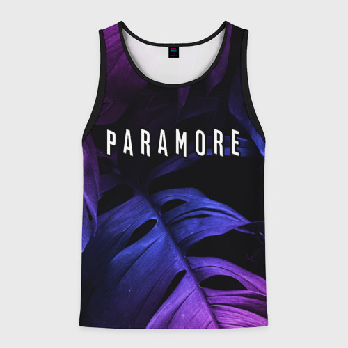 Мужская майка 3D Paramore neon monstera