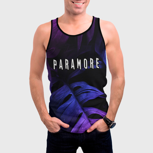 Мужская майка 3D Paramore neon monstera - фото 3