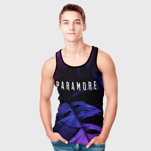 Мужская майка 3D Paramore neon monstera - фото 5