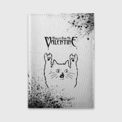 Обложка для автодокументов Bullet For My Valentine рок кот на светлом фоне