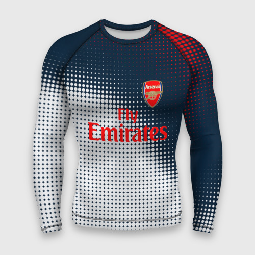 Мужской рашгард 3D с принтом Arsenal logo абстракция, вид спереди #2
