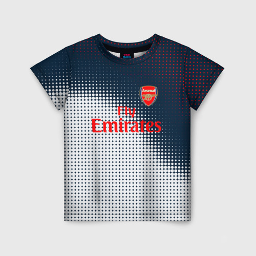 Детская футболка 3D с принтом Arsenal logo абстракция, вид спереди #2