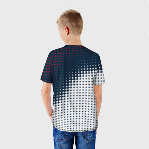 Детская футболка 3D с принтом Arsenal logo абстракция, вид сзади #2