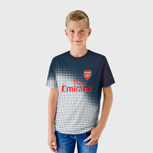 Детская футболка 3D с принтом Arsenal logo абстракция, фото на моделе #1