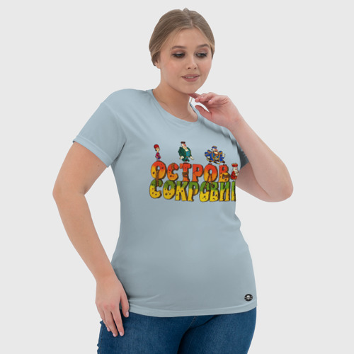Женская футболка 3D с принтом Остров сокровищ Черная метка, фото #4