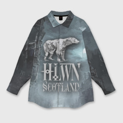 Мужская рубашка oversize 3D Bear - zombie - halloween Scotland