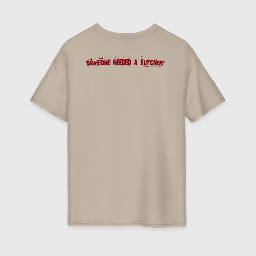 Женская футболка хлопок Oversize Pudge Butcher of Dota 2, цвет миндальный - фото 2