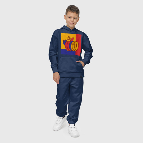 Детский костюм с толстовкой хлопок с принтом Тыква трехцветная, фото на моделе #1