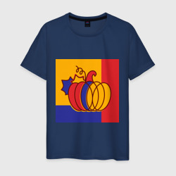 Мужская футболка хлопок Тыква трехцветная
