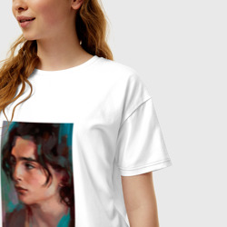 Женская футболка хлопок Oversize Timothee Chalamet fan art - фото 2