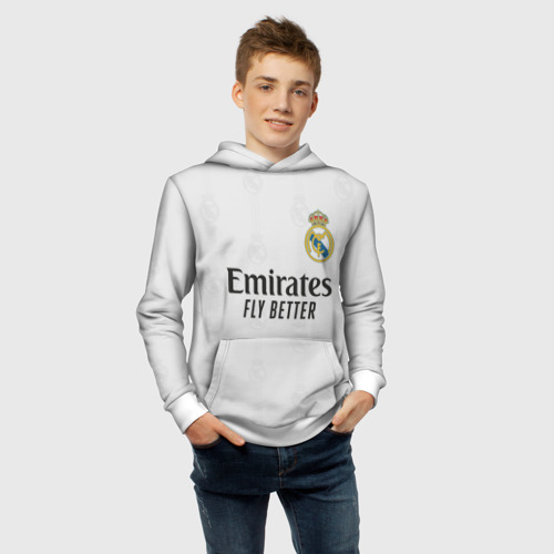 Детская толстовка 3D Реал Мадрид форма 2022-2023, цвет белый - фото 6