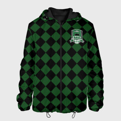 Мужская куртка 3D Краснодар черно-зеленая клетка