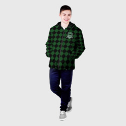 Мужская куртка 3D Краснодар черно-зеленая клетка - фото 2
