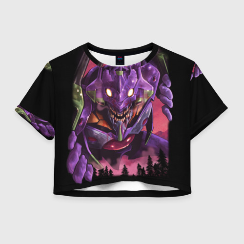 Женская футболка Crop-top 3D Neon Genesis Evangelion - Eva, цвет 3D печать