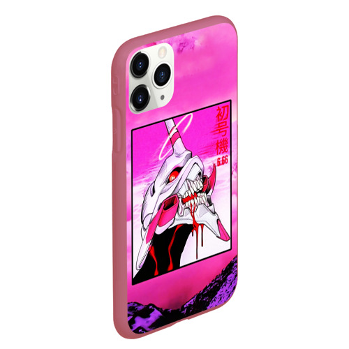 Чехол для iPhone 11 Pro Max матовый Neon Genesis Evangelion: Eva 01, цвет малиновый - фото 3