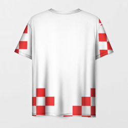 Футболка с принтом Сборная Хорватии форма к чемпионату мира 2022 для мужчины, вид сзади №1. Цвет основы: белый