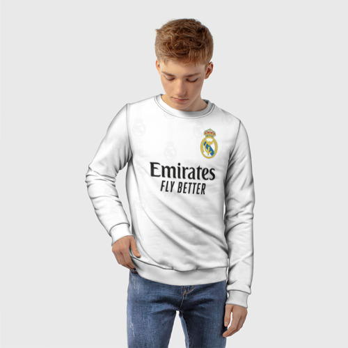Детский свитшот 3D Винисиус Реал Мадрид форма 2022-2023, цвет 3D печать - фото 3