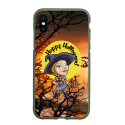 Чехол для iPhone XS Max матовый Happy Halloween - witch