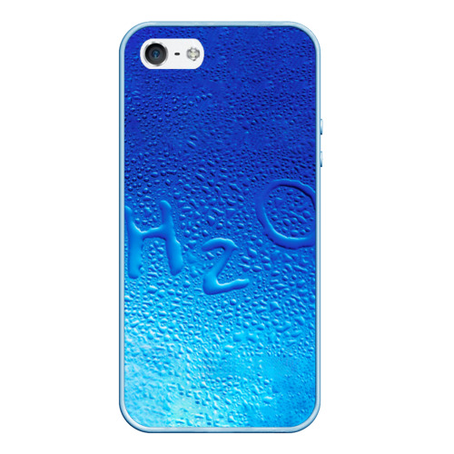 Чехол для iPhone 5/5S матовый Вода - H2O, цвет голубой