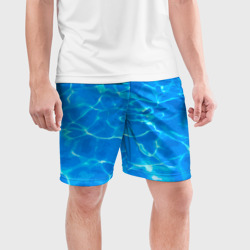 Мужские шорты спортивные Абстрактные волны бассейна - текстура - фото 2