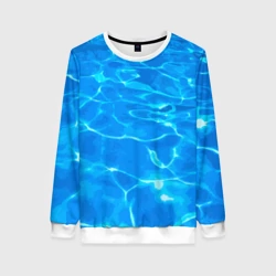 Женский свитшот 3D Абстрактные волны бассейна - текстура