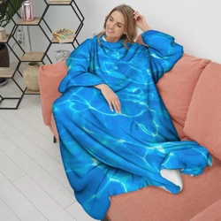 Плед с рукавами Абстрактные волны бассейна - текстура - фото 2