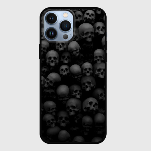Чехол для iPhone 13 Pro Max с принтом Композиция из черепов - dark, вид спереди #2