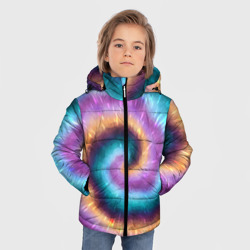 Зимняя куртка для мальчиков 3D Сине-фиолетовый тай дай - фото 2
