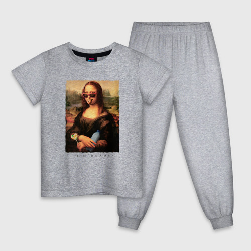 Детская пижама хлопок с принтом Мона Лиза modern style, вид спереди #2
