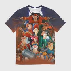 Мужская футболка 3D Остров сокровищ-персонажи
