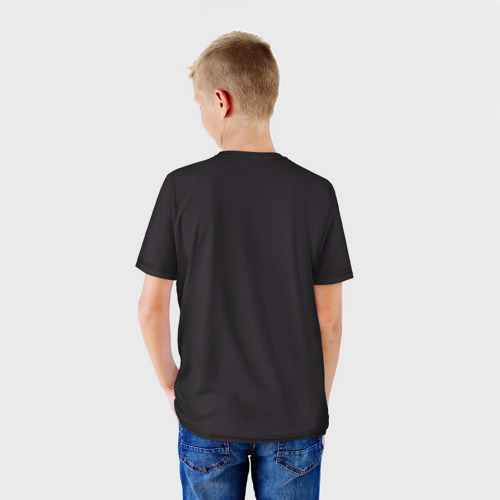 Детская футболка 3D с принтом Данил Прытков черно-белая фотография, вид сзади #2