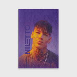 Обложка для паспорта матовая кожа Niletto на фиолетовом фоне