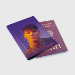 Обложка для паспорта матовая кожа Niletto на фиолетовом фоне - фото 2