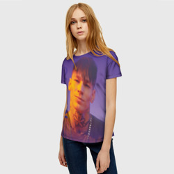 Женская футболка 3D Niletto на фиолетовом фоне - фото 2