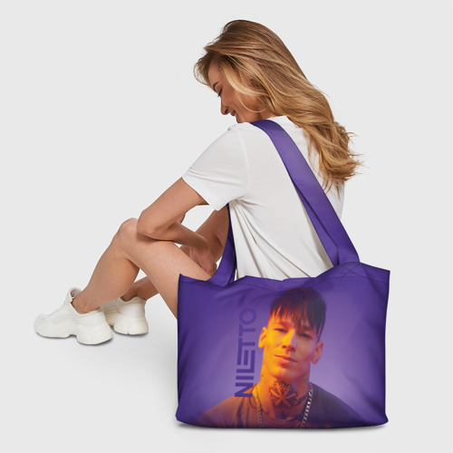 Пляжная сумка 3D Niletto на фиолетовом фоне - фото 6