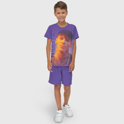 Детский костюм с шортами 3D Niletto на фиолетовом фоне - фото 2
