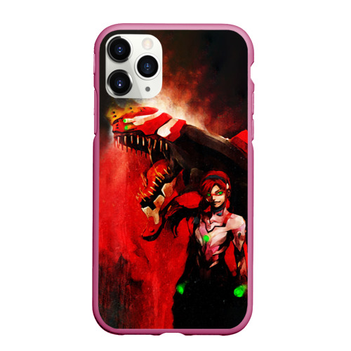 Чехол для iPhone 11 Pro Max матовый Neon Genesis Evangelion Unit-02, цвет малиновый