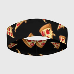 Повязка на голову 3D Куски пиццы на черном фоне