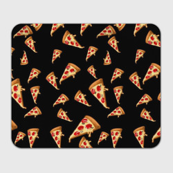 Прямоугольный коврик для мышки Куски пиццы на черном фоне