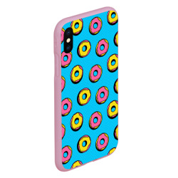 Чехол для iPhone XS Max матовый Желтые и розовые пончики - фото 2